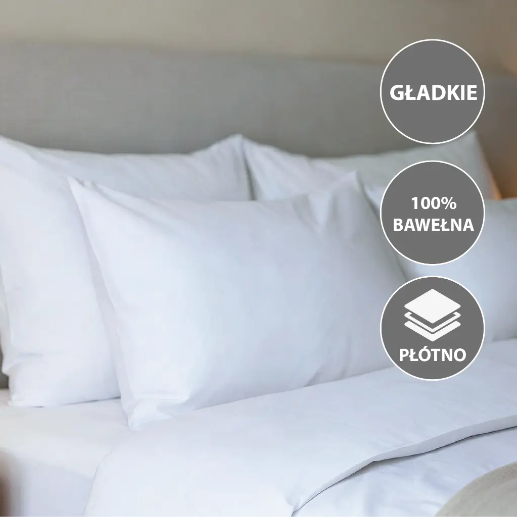 Poszewki hotelowe Toledo - płótno, gładkie