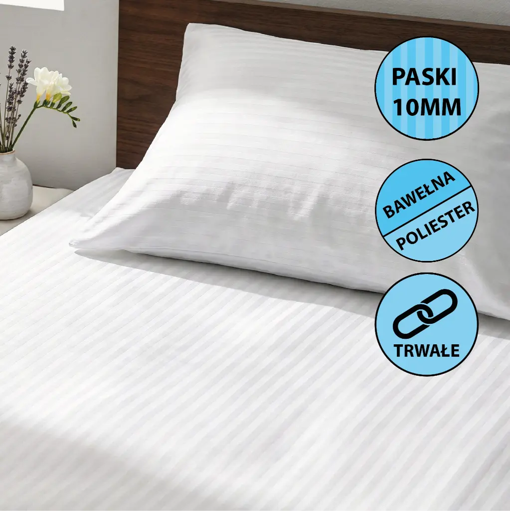 Poszwy hotelowe Endura- paski 10 mm