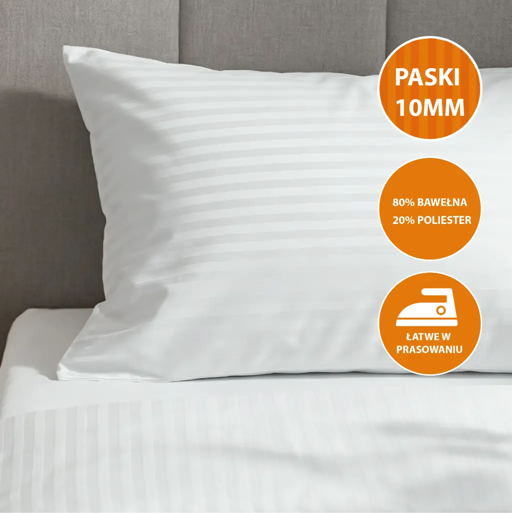 Poszewki hotelowe San Jose - adamaszek, paski 10 mm