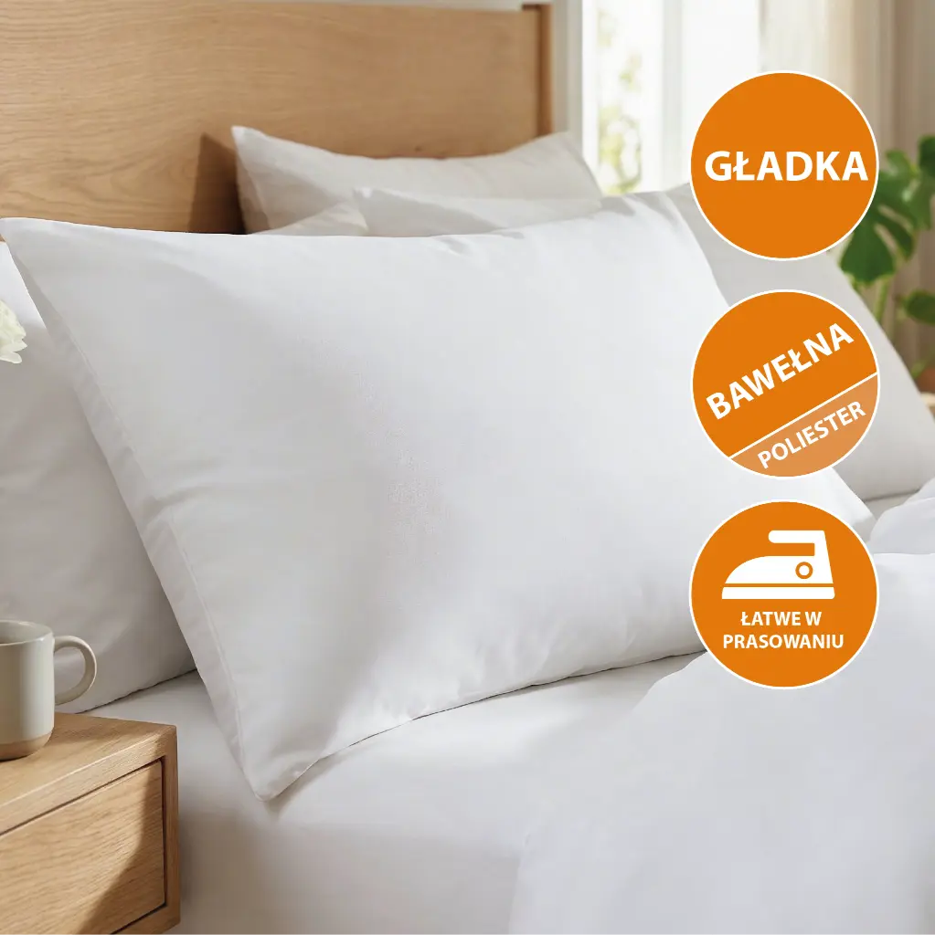 Poszewki hotelowe Santa Cruz - adamaszek, gładkie