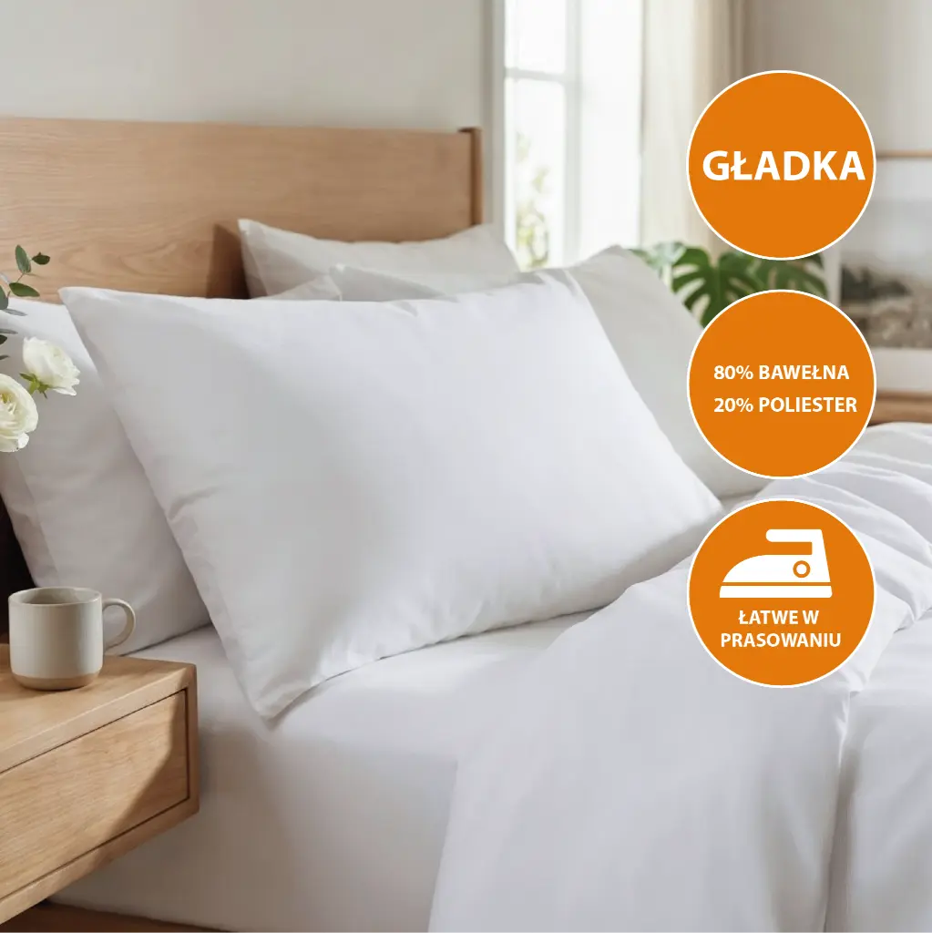 Poszewki hotelowe Santa Cruz - adamaszek, gładkie