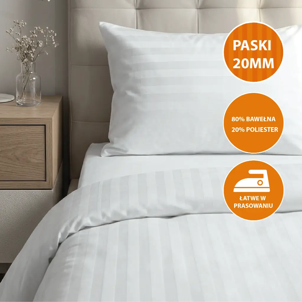 Poszwy hotelowe Santa Clara - adamaszek, paski 20 mm