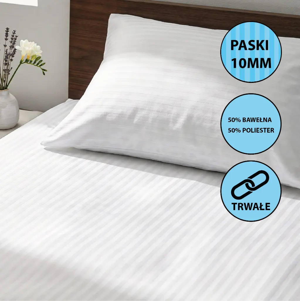 Poszwy hotelowe Endura- paski 10 mm