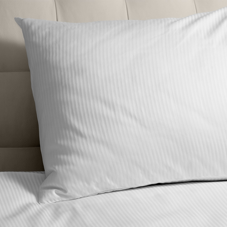 Poszewki hotelowe 50x70 Biela - 100% bawełna, paski 4 mm, adamaszek