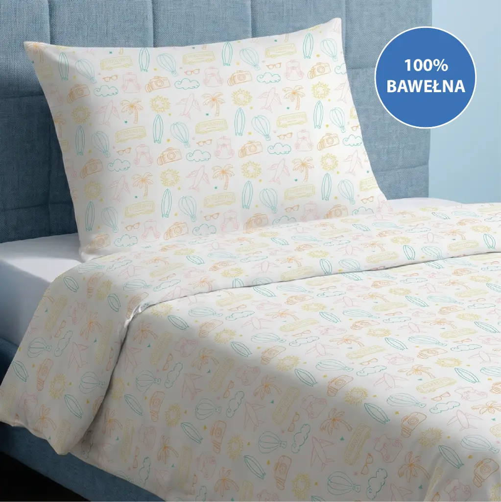 Komplet pościeli z nadrukiem - wakacje