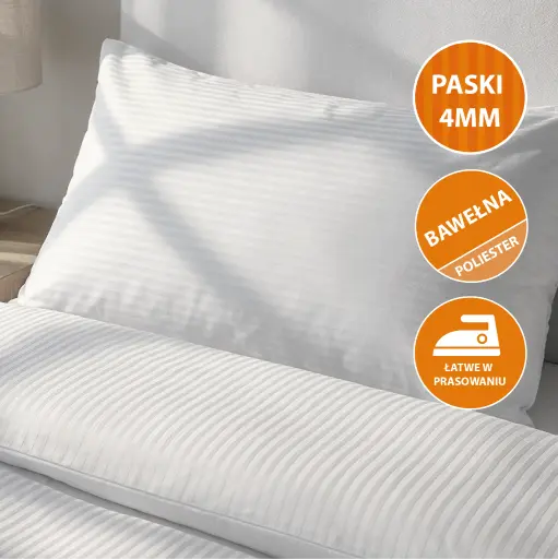Poszewki hotelowe San Diego - adamaszek, paski 4 mm