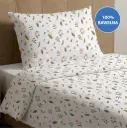 Komplet pościeli z nadrukiem - listki